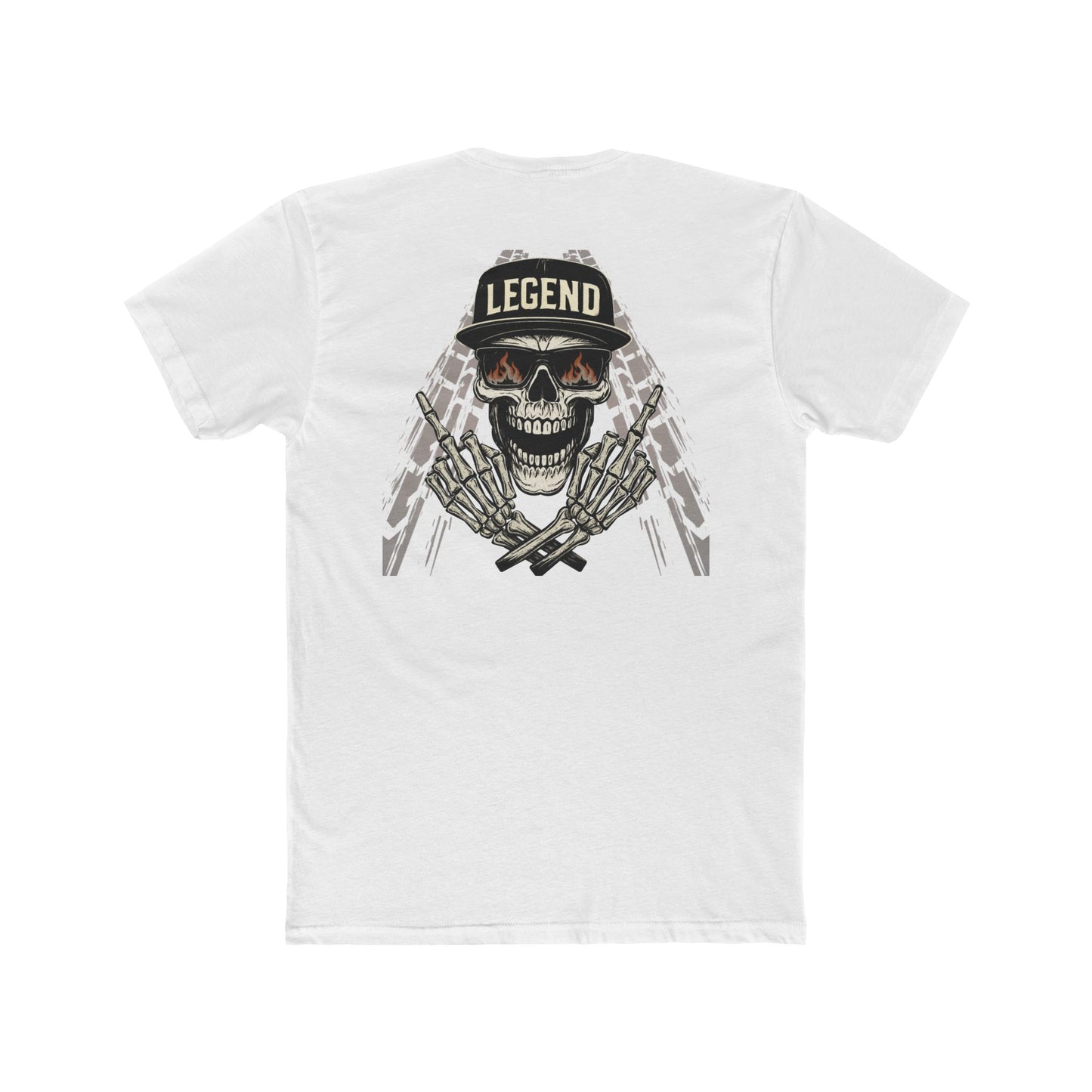 Dirt Track Middle Finger Skull Legend Motorsports Crew Tee (Unisex)