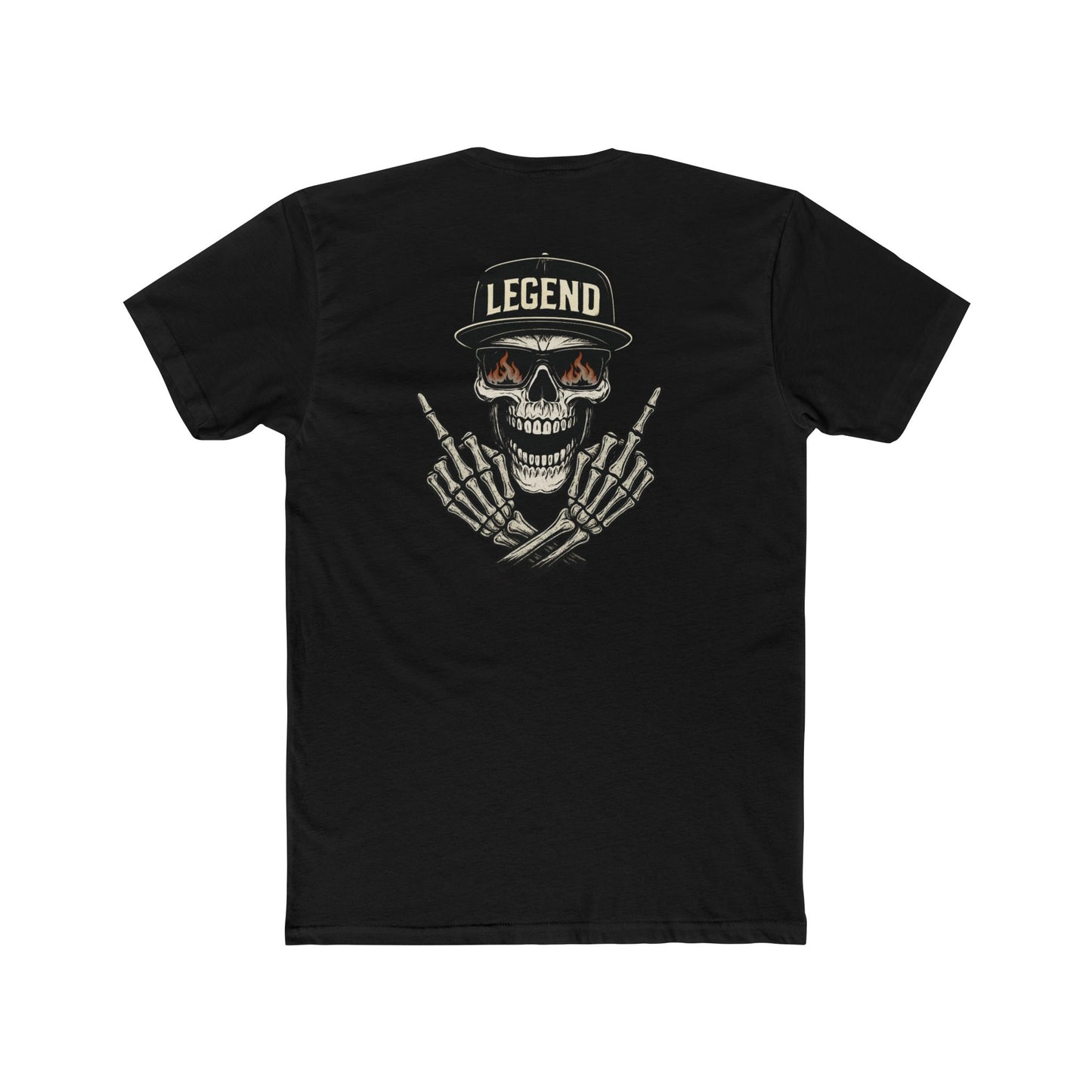 Middle Finger Skull Legend Motorsports Crew Tee (Unisex)