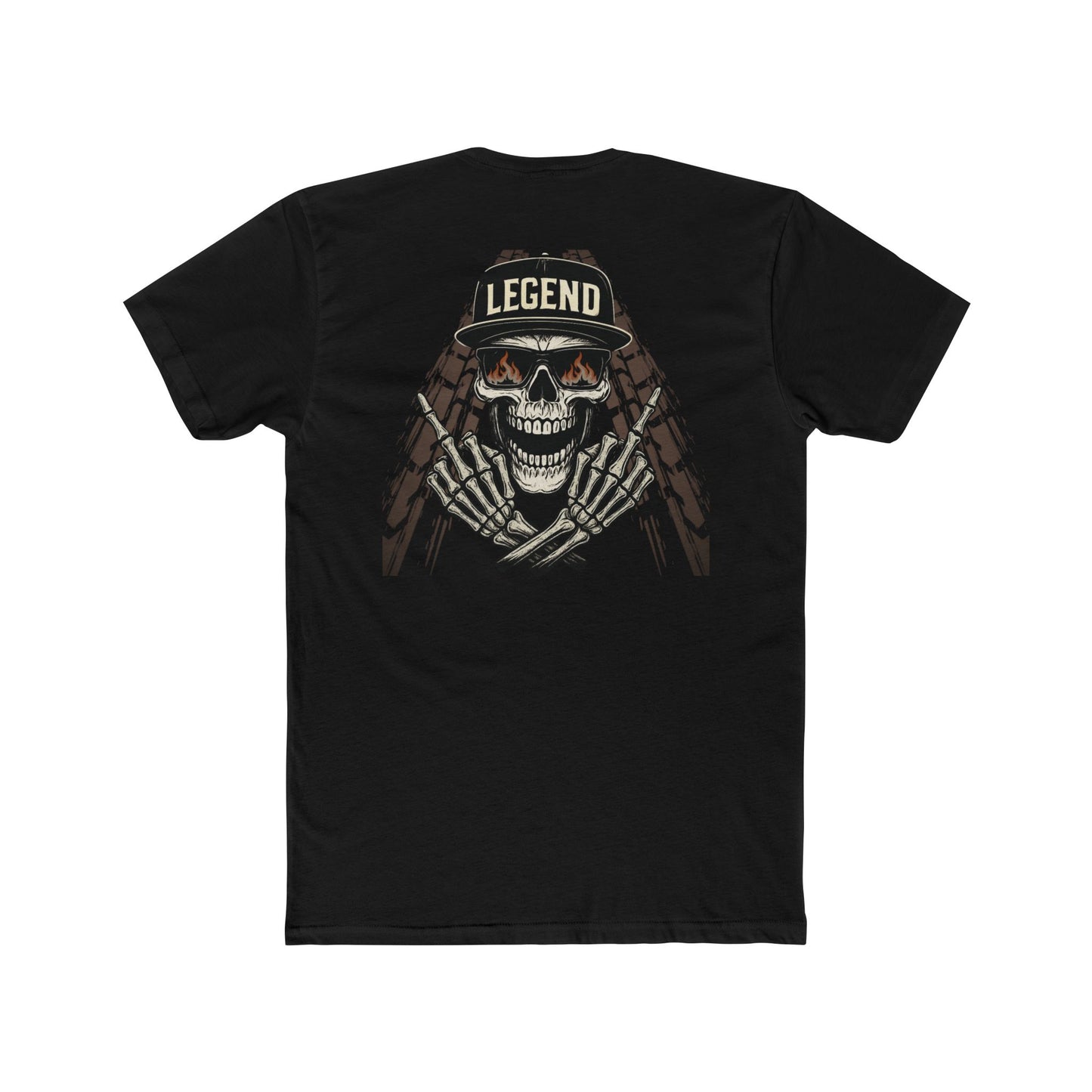 Dirt Track Middle Finger Skull Legend Motorsports Crew Tee (Unisex)