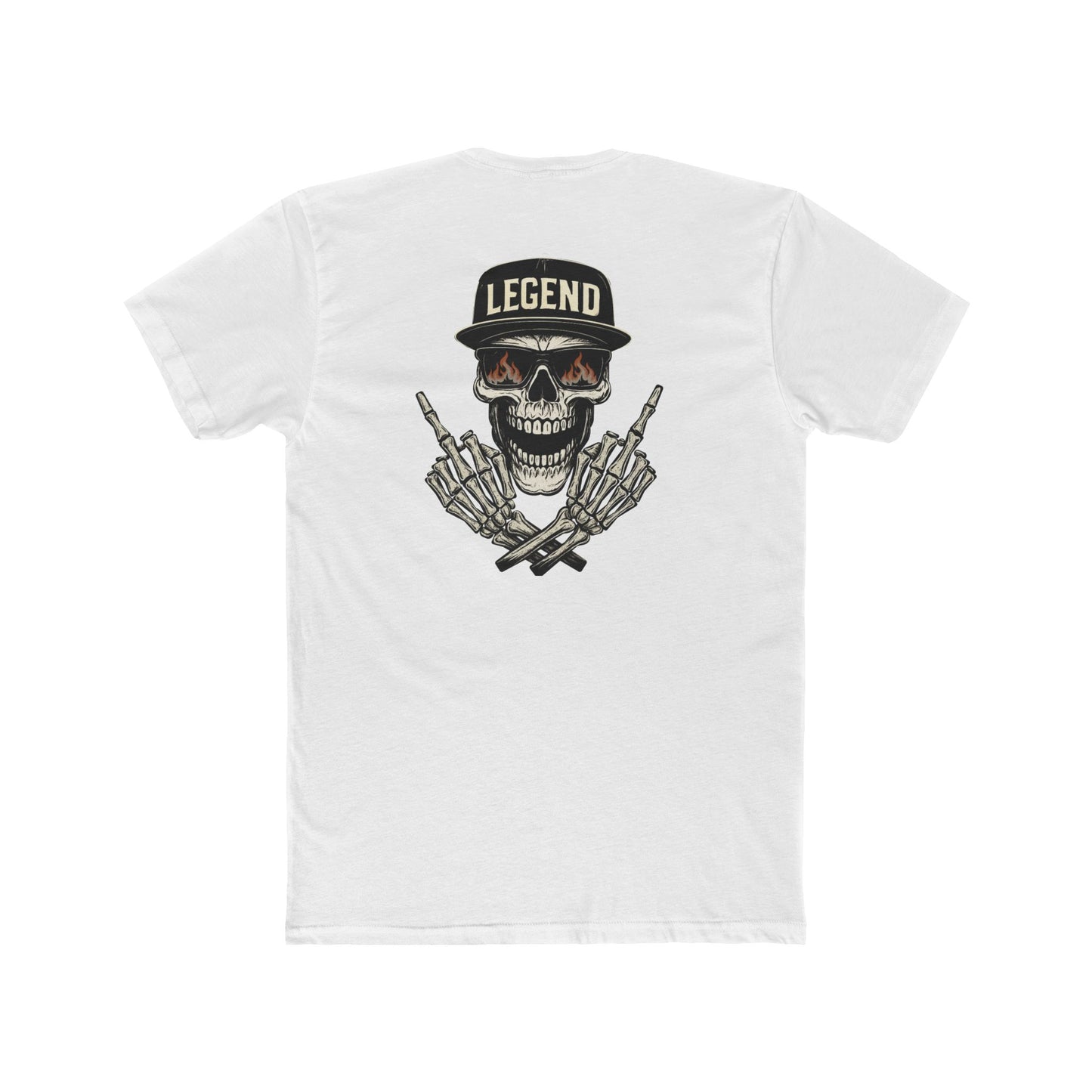 Middle Finger Skull Legend Motorsports Crew Tee (Unisex)