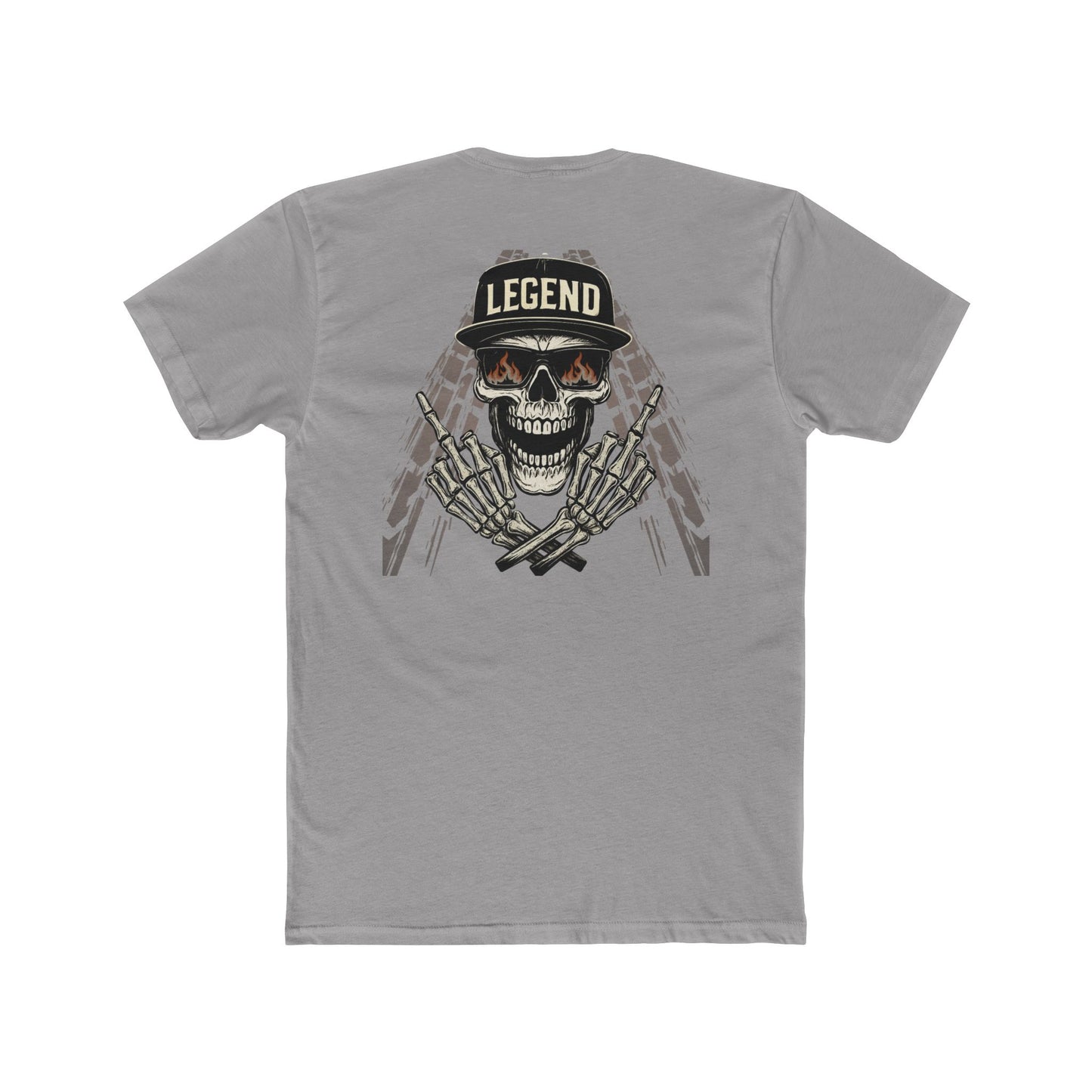 Dirt Track Middle Finger Skull Legend Motorsports Crew Tee (Unisex)