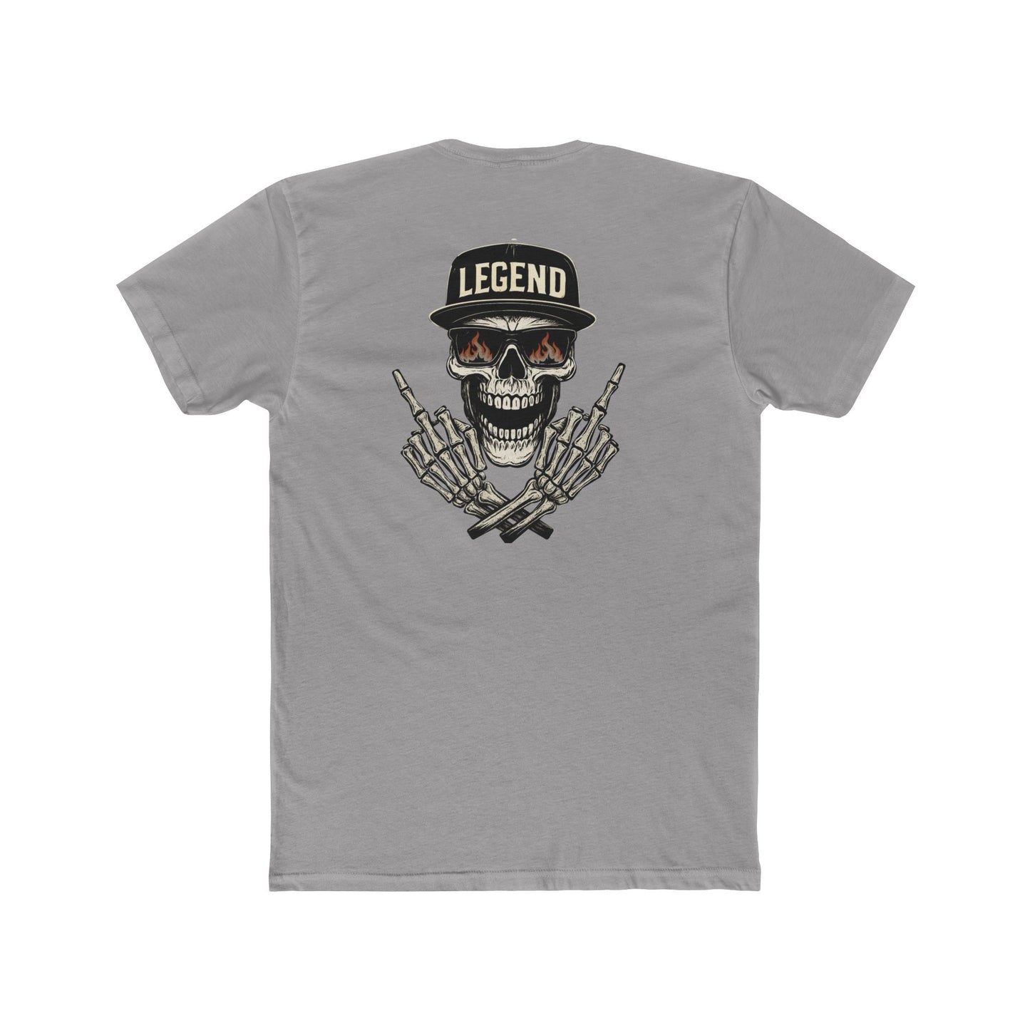 Middle Finger Skull Legend Motorsports Crew Tee (Unisex)