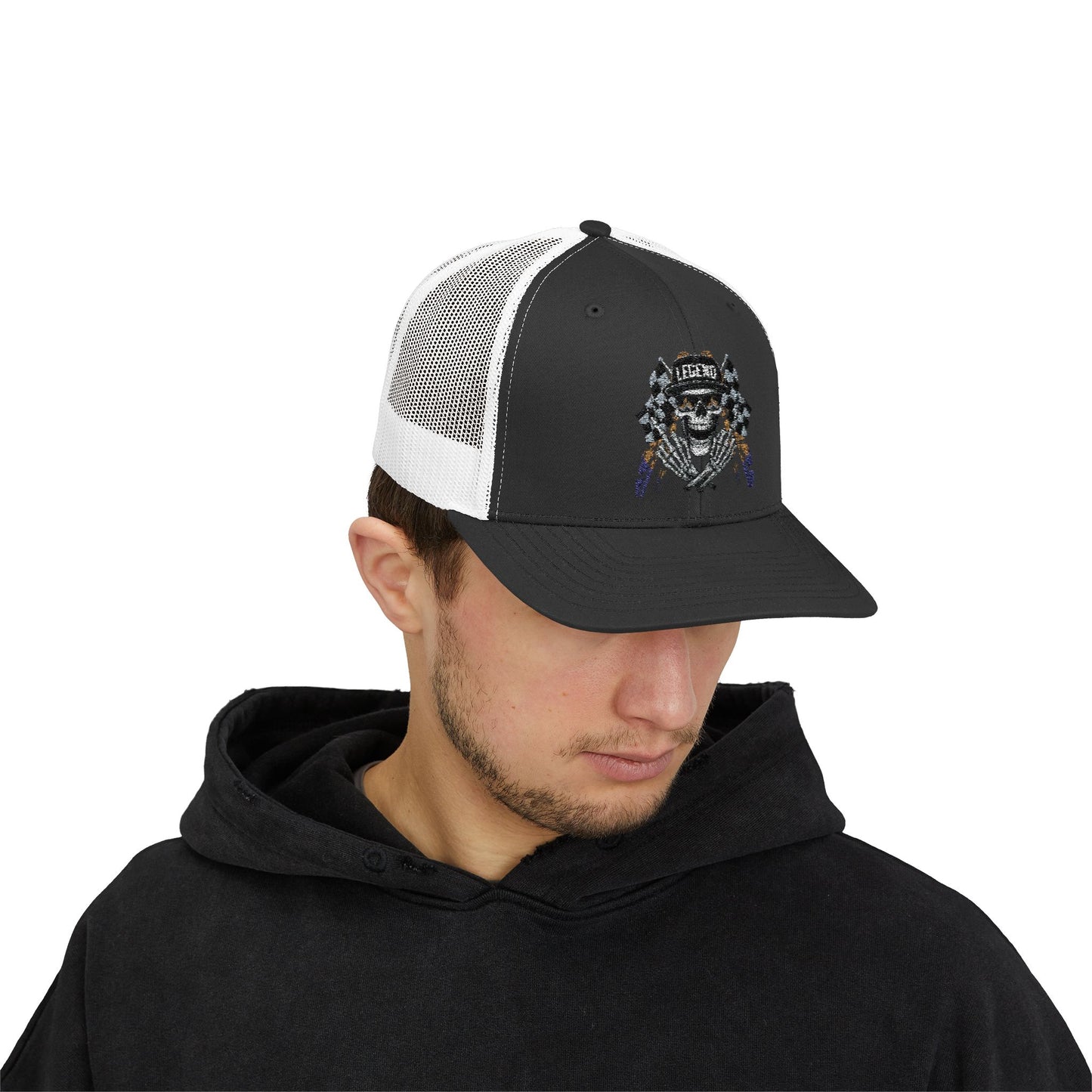 Skull Snapback Trucker Cap