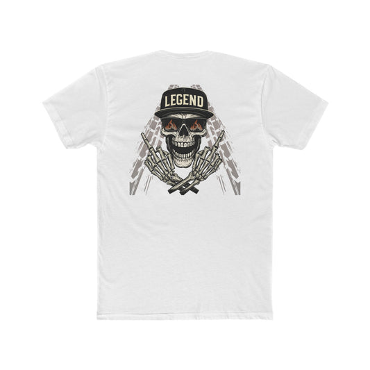 Dirt Track Middle Finger Skull Legend Motorsports Crew Tee (Unisex)