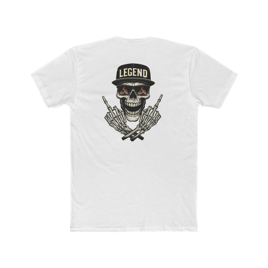 Middle Finger Skull Legend Motorsports Crew Tee (Unisex)